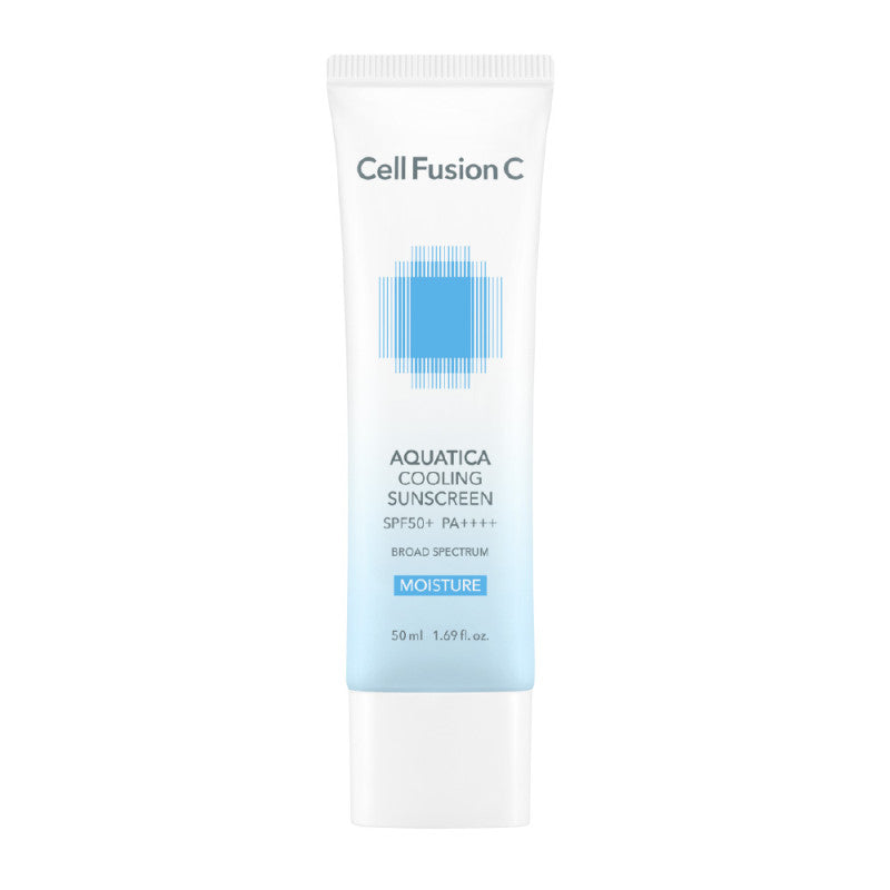 Vėsinantis ir drėkinantis kremas nuo saulės "Aquatica Cooling Sunscreen SPF50+ PA++++", Cell Fusion C