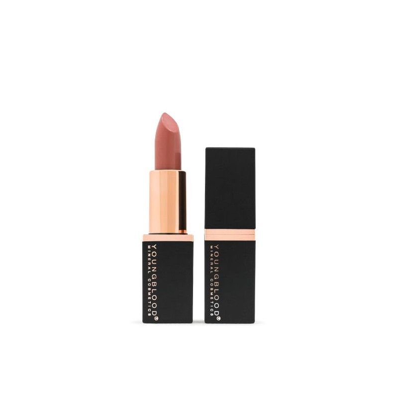 YOUNGBLOOD kreminiai mineraliniai lūpų dažai „Mineral Creme Lipstick“ – Barely Nude