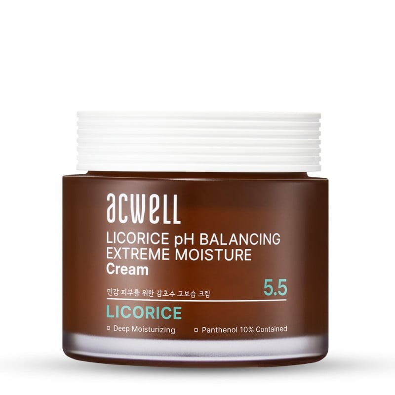 ACWELL Intensyvus drėkinamasis veido kremas su saldymedžiu „Licorice pH Balancing Extreme Moisture Cream“, 55 ml