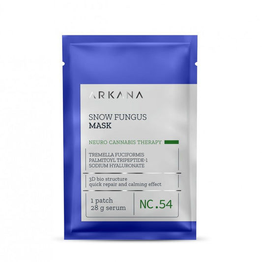 ARKANA Lakštinė veido kaukė su natūralia bio struktūra 3D su sniego grybu „Snow Fungus Mask“, 1 vnt.