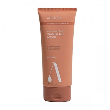 Azure Tan Nourish & Glow Light/Medium – palaipsnio įdegio losjonas, 200ml