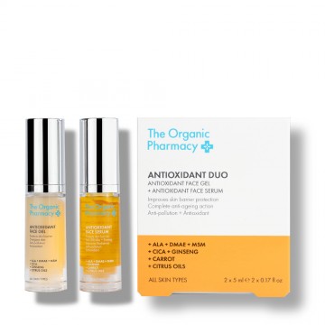 The Organic Pharmacy Antioxidant Duo Kit – kelioninis serumo ir gelio rinkinys