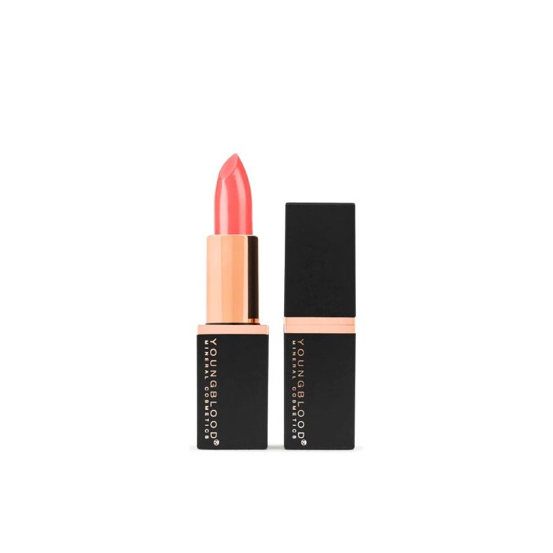 YOUNGBLOOD kreminiai mineraliniai lūpų dažai „Mineral Creme Lipstick“ – Coral Beach