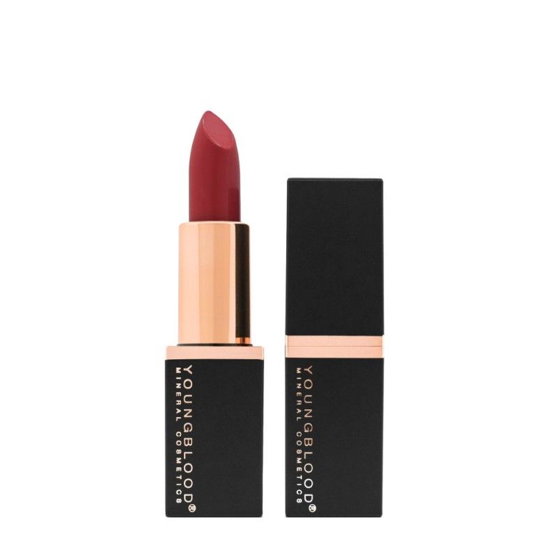 YOUNGBLOOD kreminiai mineraliniai lūpų dažai „Mineral Creme Lipstick“ – Kranberry